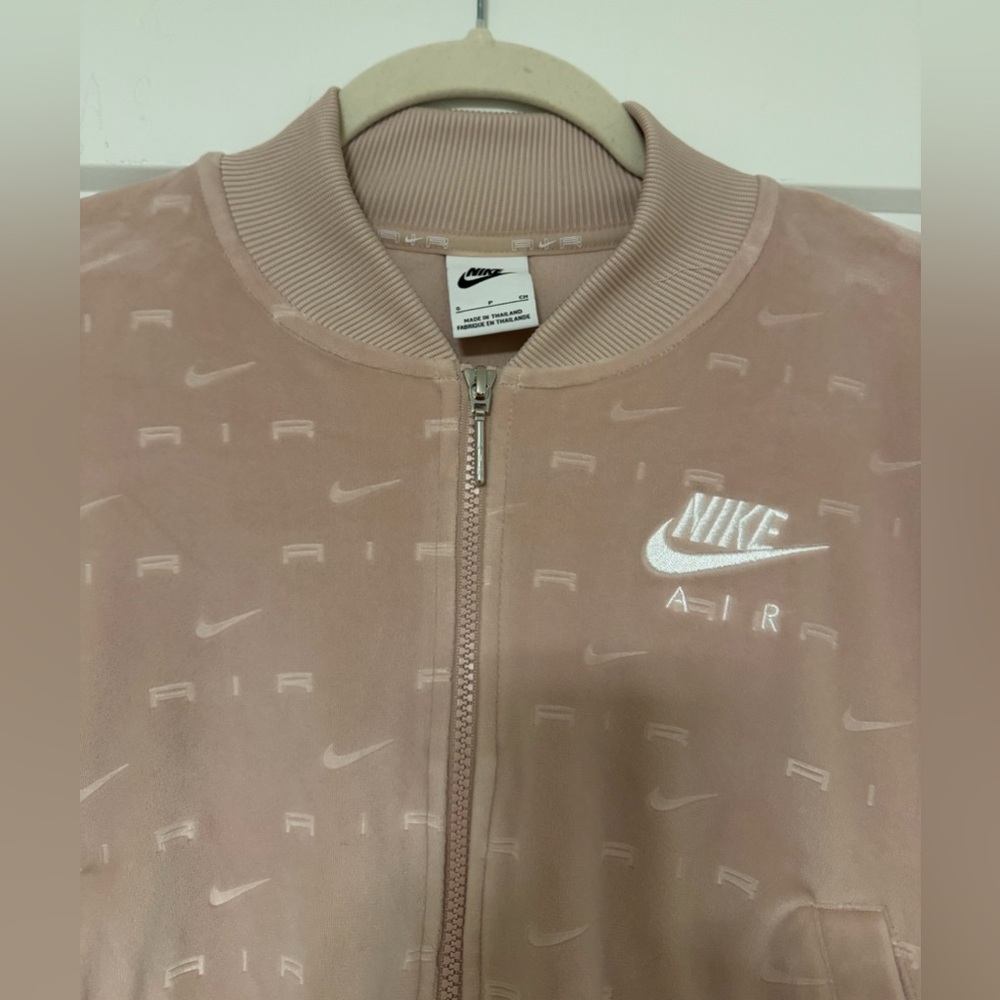 Nike Air Women's Velour Pink Bomber Jacket - Picture 3 of 8